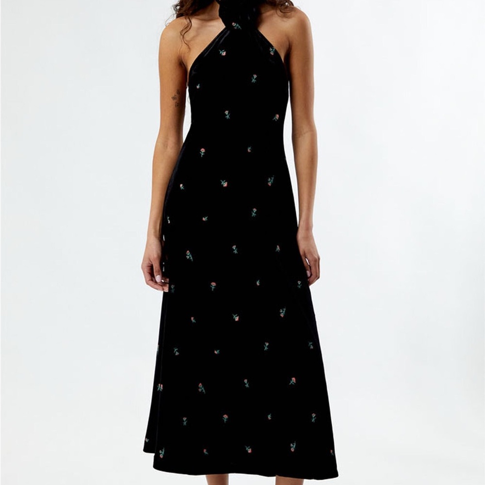 NWT WeWoreWhat Flower High Neck Midi Dress